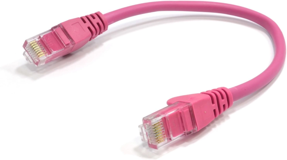 cable de red color rosa
